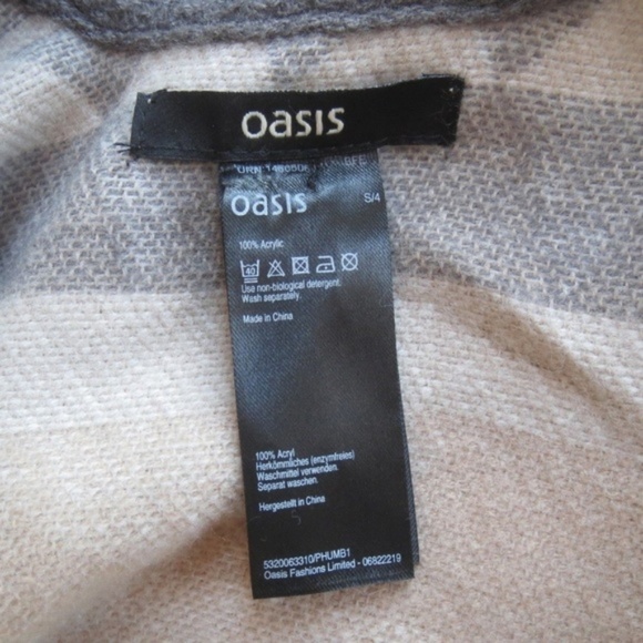 OASIS AMAZING AZTEC BEIGE NAVAJO WRAP PONCHO CAPE - Picture 4 of 5